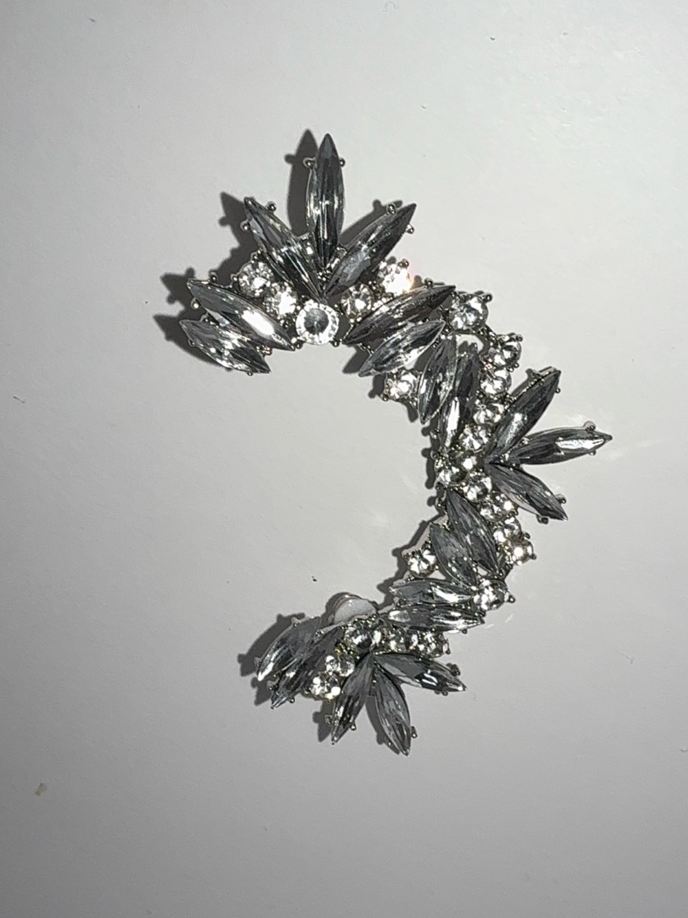 Sparkly Crystal Marquise Ear Wrap Cuff Bridal Prom Jewelry